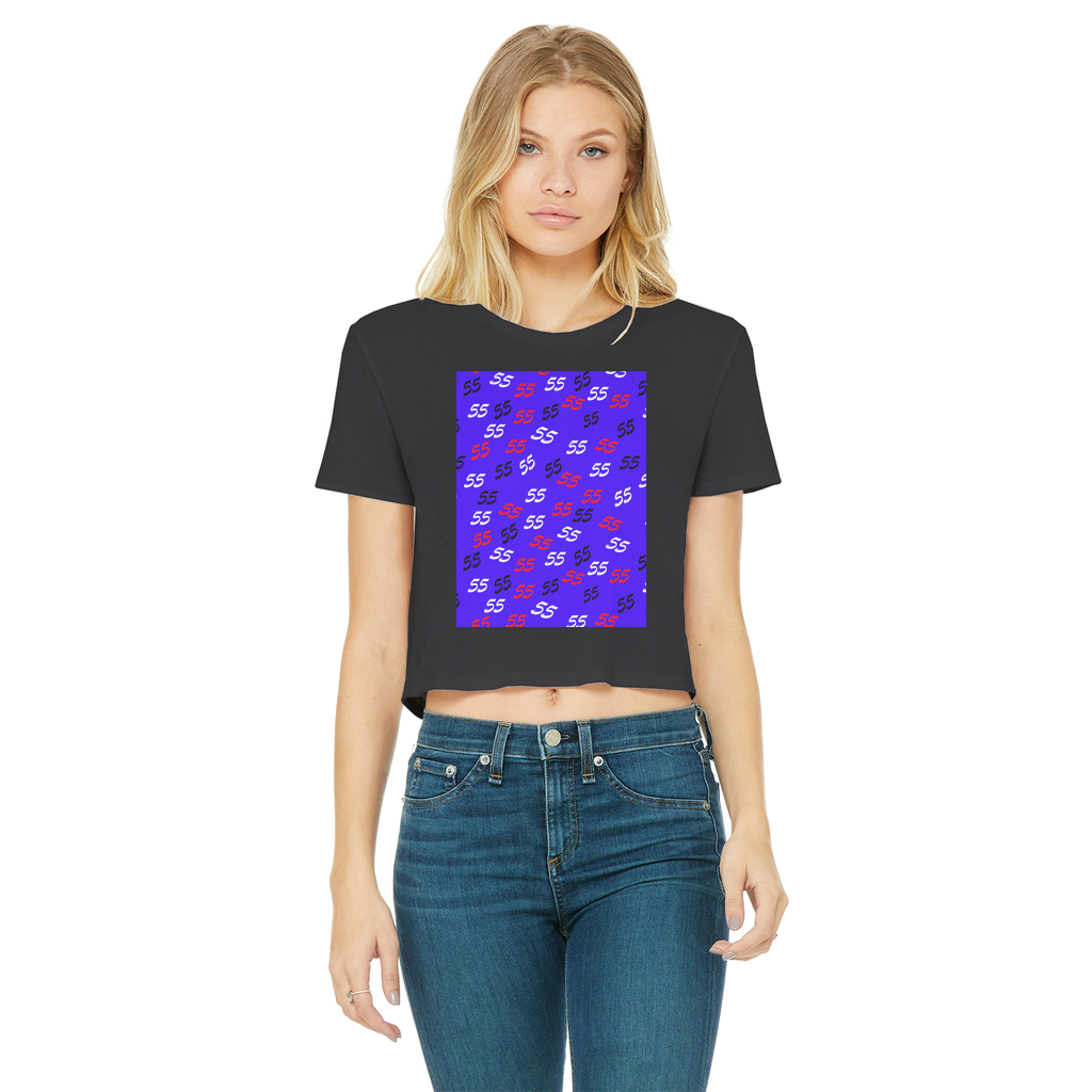 55 2 Classic Women's Cropped Raw Edge T-Shirt